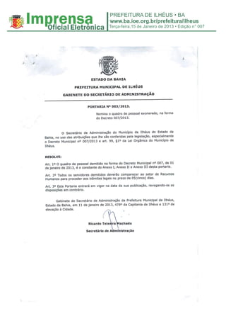 Terça-feira,15 de Janeiro de 2013 • Edição n° 007




ASSOCIACAO TRANSPARENCIA      Assinado de forma digital por ASSOCIACAO TRANSPARENCIA MUNICIPAL:10237970000169
                              DN: c=BR, st=BA, l=SALVADOR, o=ICP-Brasil, ou=Secretaria da Receita Federal do Brasil - RFB, ou=RFB

MUNICIPAL:10237970000169
                              e-CNPJ A3, ou=AR SAFEWEB, cn=ASSOCIACAO TRANSPARENCIA MUNICIPAL:10237970000169
                              Dados: 2013.01.15 16:00:39 -03'00'
 