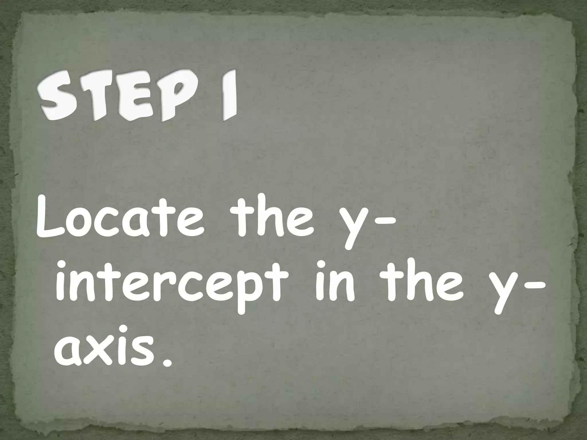 Locate the y-
intercept in the y-
axis.