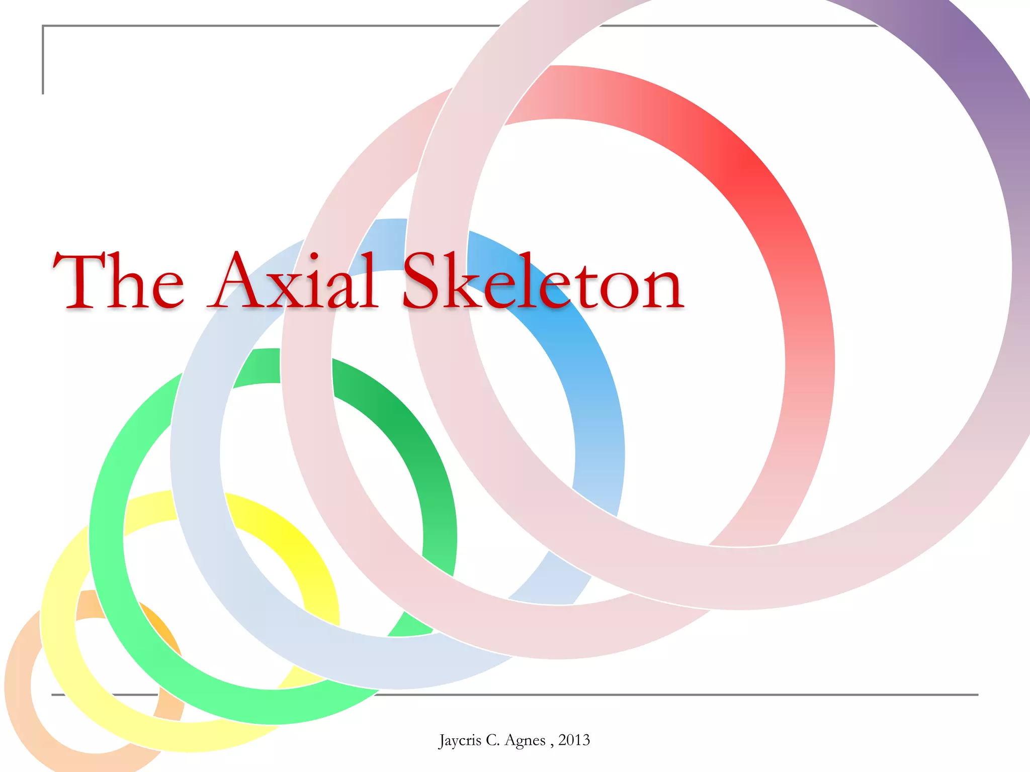 The Axial Skeleton
Jaycris C. Agnes , 2013
 
