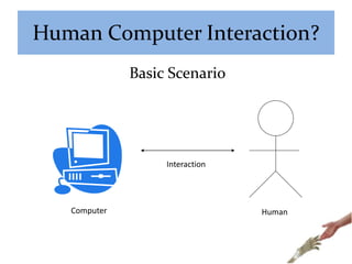Human Computer Interaction?
Basic Scenario
HumanComputer
Interaction
 