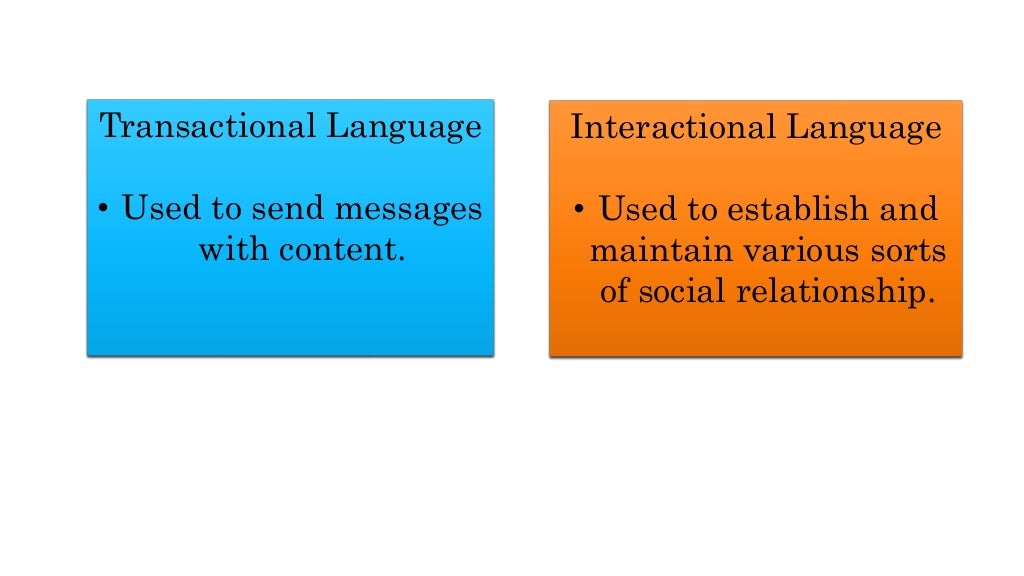 Transactional and Interactional Language