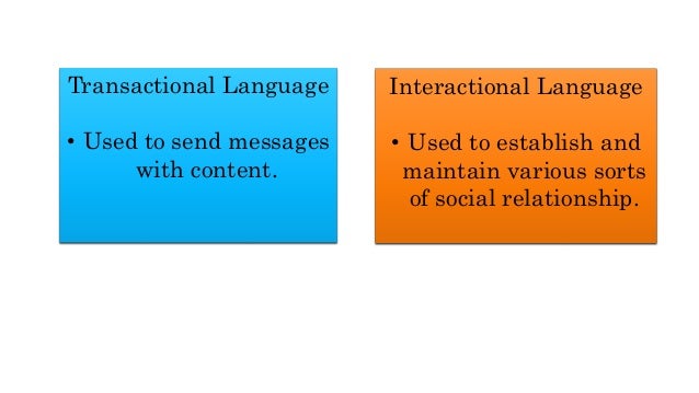 Transactional and Interactional Language