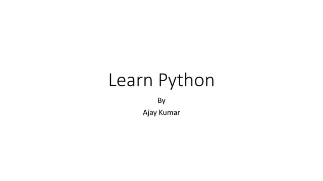 Demo learn python | PPT