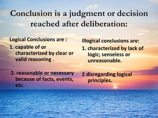 Teaching on Logical and Illogical Conclusions | PPT