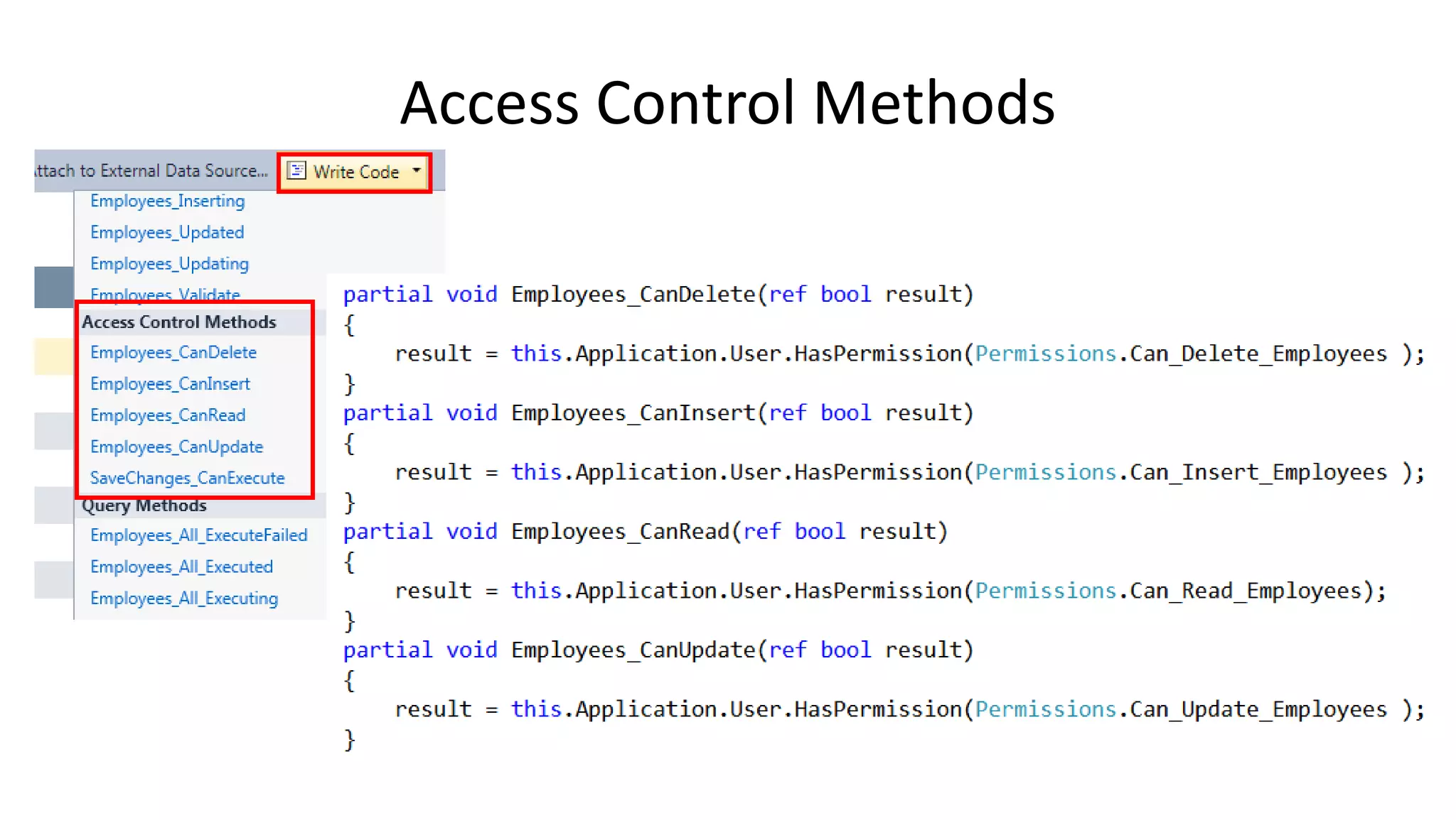 Access Control Methods
 