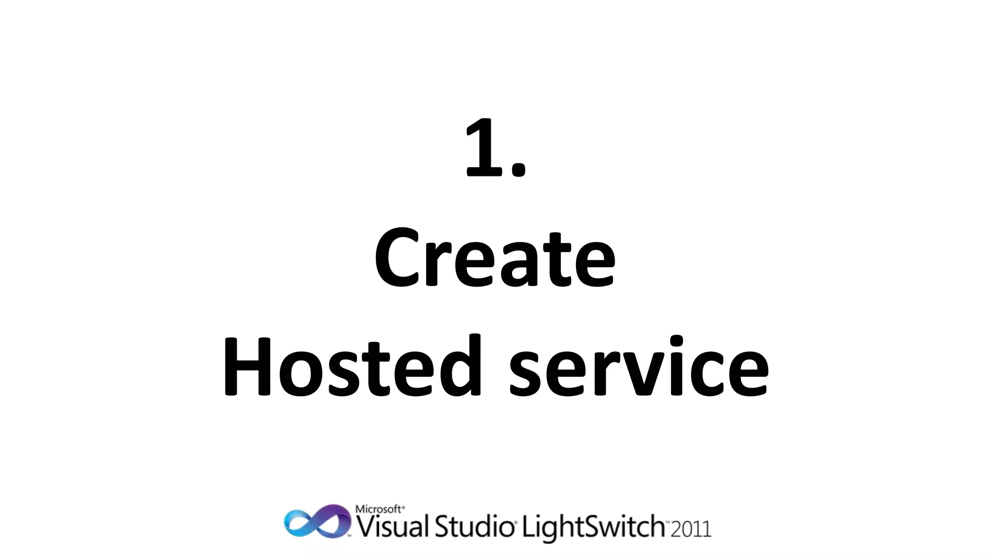 1.
   Create
Hosted service
 