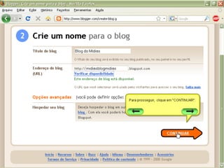 Tutorial sobre o uso do Blogspot