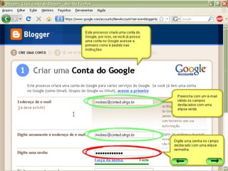Tutorial sobre o uso do Blogspot
