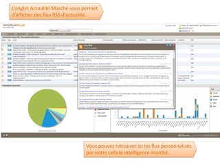 L’onglet Actualité Marché vous permet
d’afficher des flux RSS d’actualité.




                                Vous pouvez retrouver ici les flux personnalisés
                                par notre cellule intelligence marché.
 