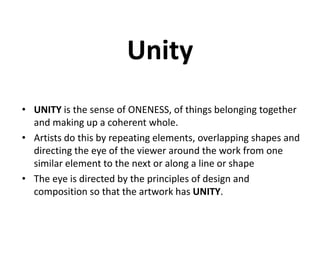 Definition Of Unity Elements and Principles of Design | PPTX