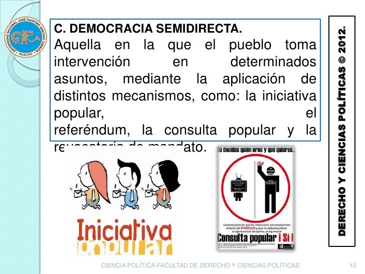 C. DEMOCRACIA SEMIDIRECTA. DERECHO Y CIENCIAS POLÍTICAS...
