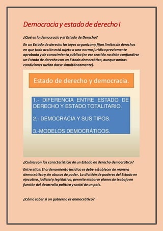 Democracia y estado de derecho II | DOCX