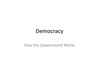 Democracy How the Government Works 