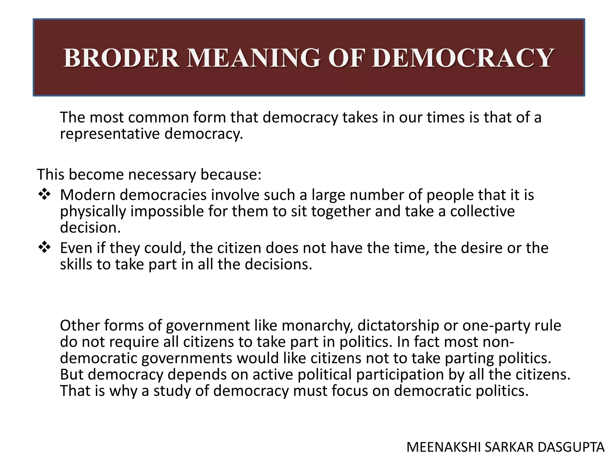What is Democracy? Why Democracy