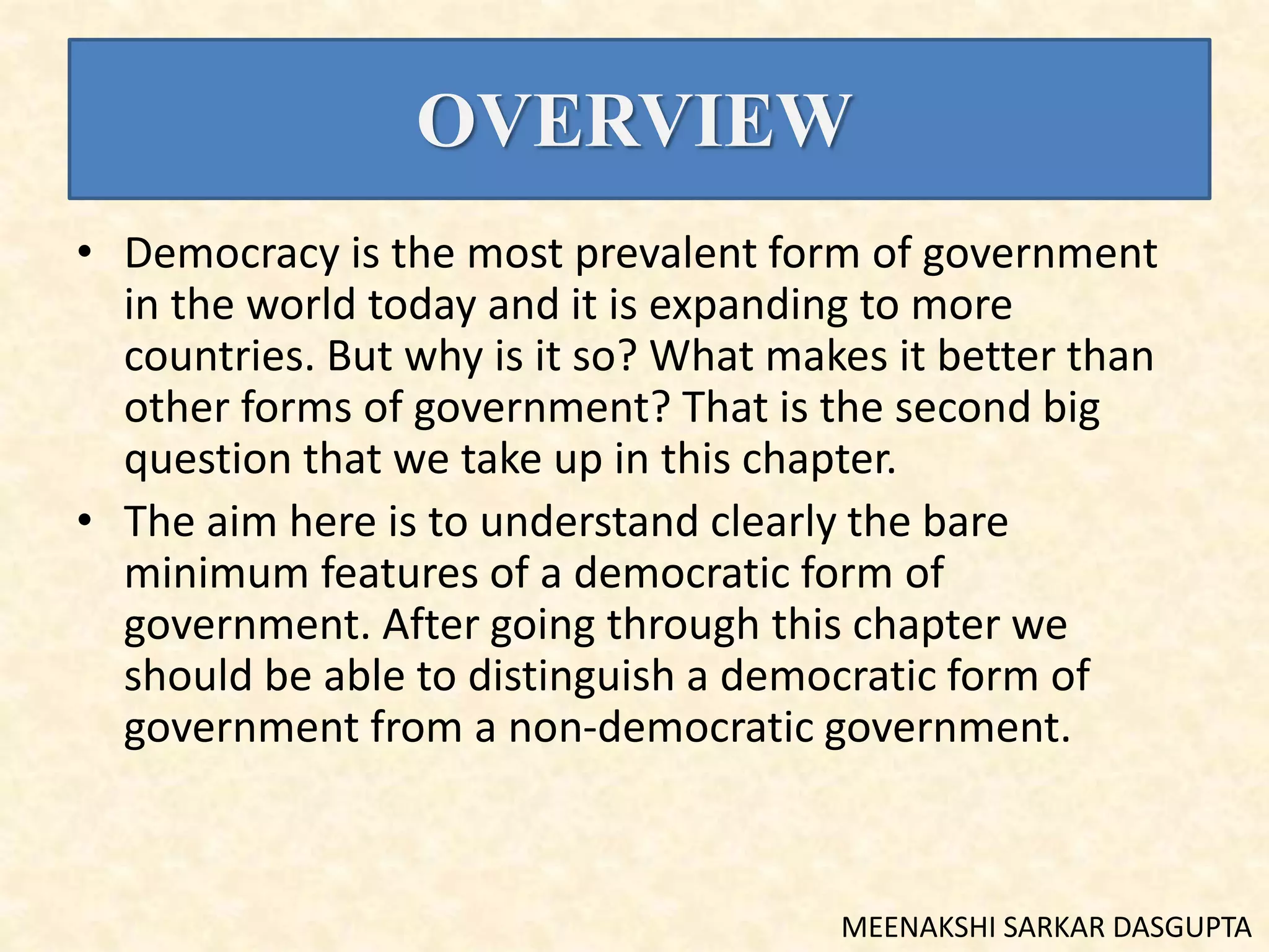 What is Democracy? Why Democracy