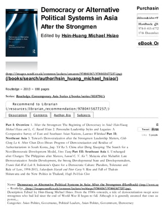 Democracy and alternative political systems in Asia: After the Strong Men