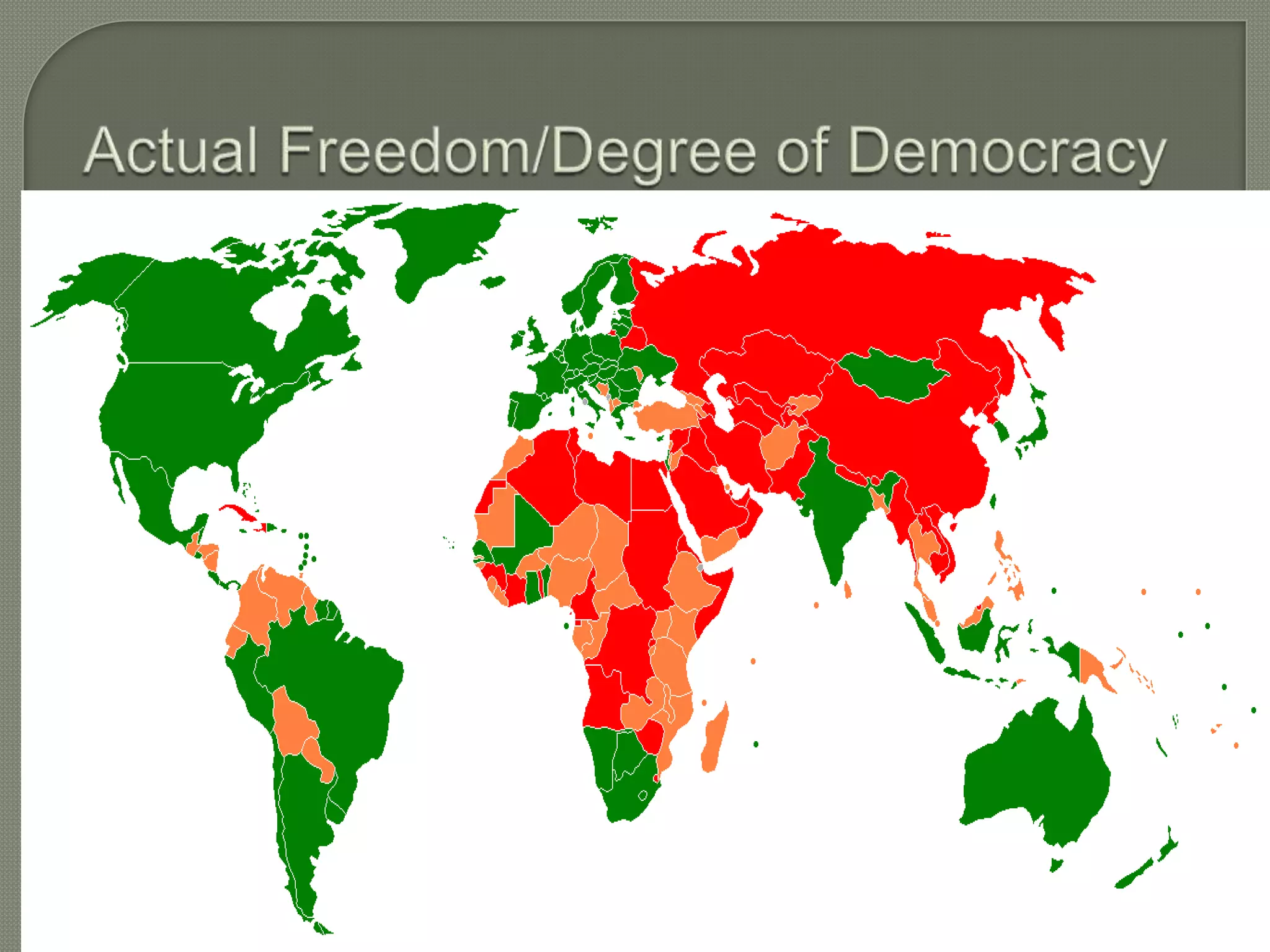 Actual Freedom/Degree of Democracy