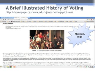 A Brief Illustrated History of Voting
http://homepage.cs.uiowa.edu/~jones/voting/pictures/
Missouri,
1846
 