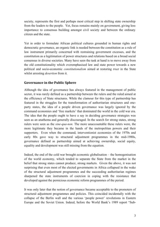 Democratic Governance and the Challenge of State Reconstruction in ...