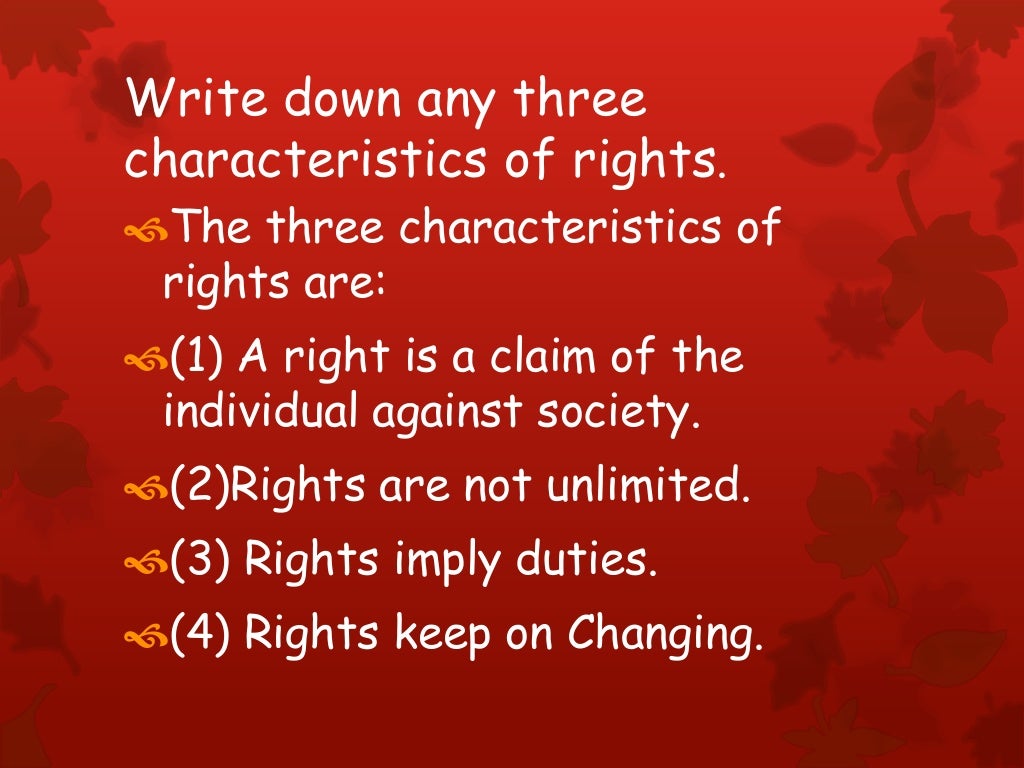 Democratic rights class IX