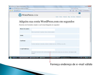 Forneça endereço de e-mail válido
 