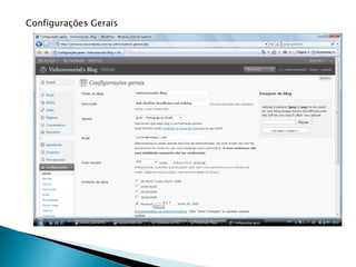 Configurações Gerais
 