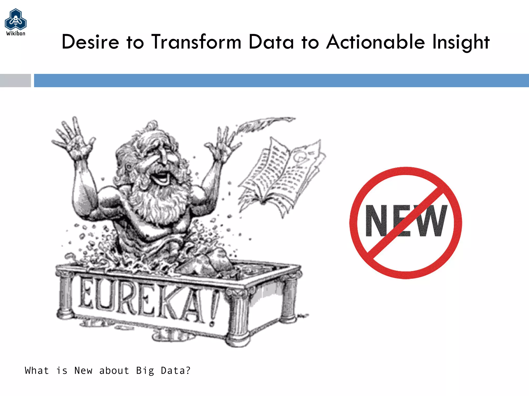 Desire to Transform Data to Actionable Insight
What is New about Big Data?
 