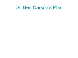 Dr. Ben Carson’s Plan
 