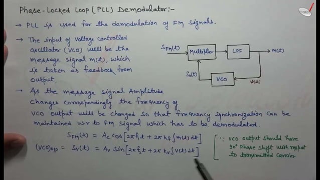 Demodulation of fm pll detector | PPT