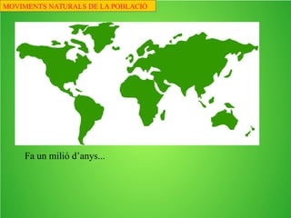 3.Els desequilibris demogràfics als països desenvolupats
La principal característica és l’escàs creixement i l’envelliment de la seua població degut
a la disminució de les taxes de natalitat (dificultat per trobar un treball estable, els fills
són una despesa important, dificultat per a fer compatibles els horaris de treball i la cria
dels fills,...) i l’augment de l’esperança de vida (avanços en l’alimentació, la medecina,...)
L’envelliment de la població pot crear problemes socials per la necessitat
de diners per a pagar pensions i oferir sanitat i serveis dignes, però és pot
solucionar fàcilment si es reparteix millor la riquesa
Per a tractar de combatre aquest envelliment es fan polítiques natalistes per a
fomentar la natalitat: ampliació dels permisos de maternitat i paternitat,
ajudes econòmiques, ajudes a les famílies nombroses, creació de guarderies,...
 