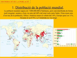 Resulta que la meitat de la població mundial
viu en la zona de color groc… i una altra
meitat en les zones de color negre… ja no
sorprén tant, no?
 