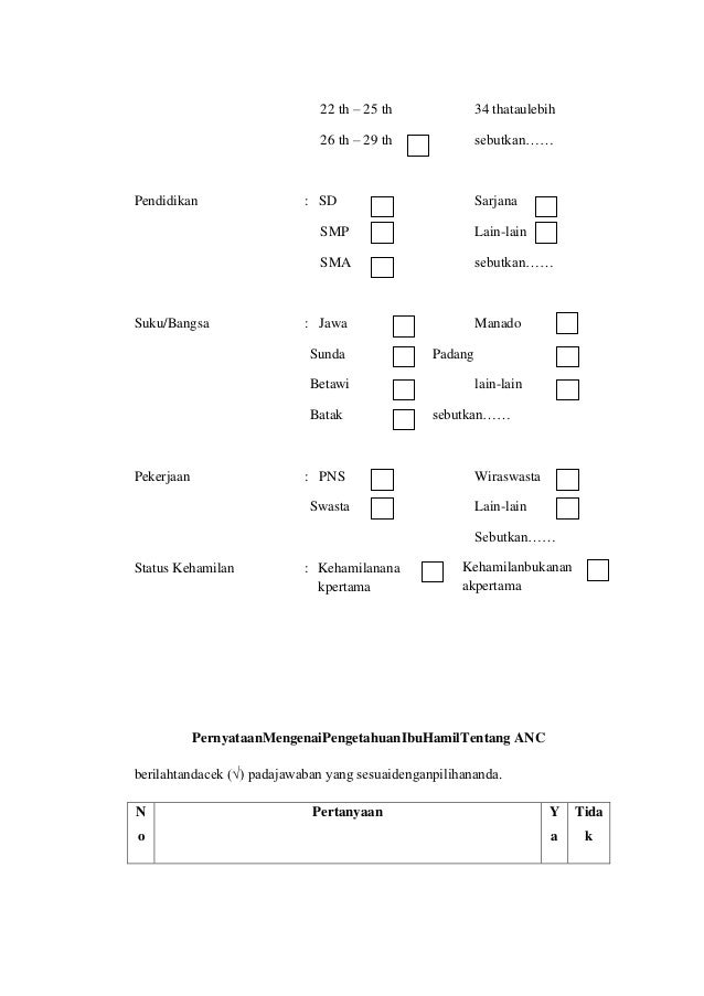 Demografi dan kuesioner dukungan suami