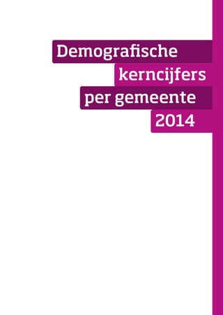 Demografische
kerncijfers
per gemeente
2014
 