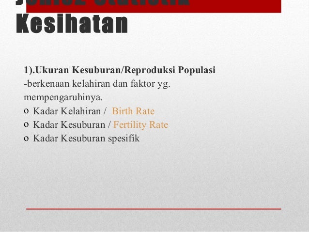 Demografi & Statistik Kesihatan