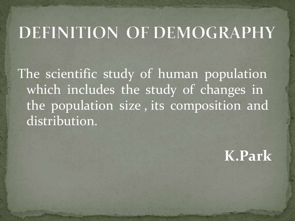 Demographic concepts , trends and population problems
