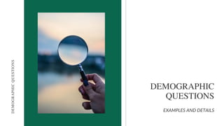 Demographic questions for your research | PPT