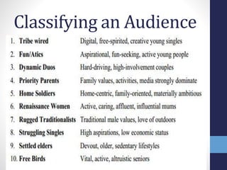 Classifying an Audience 
 