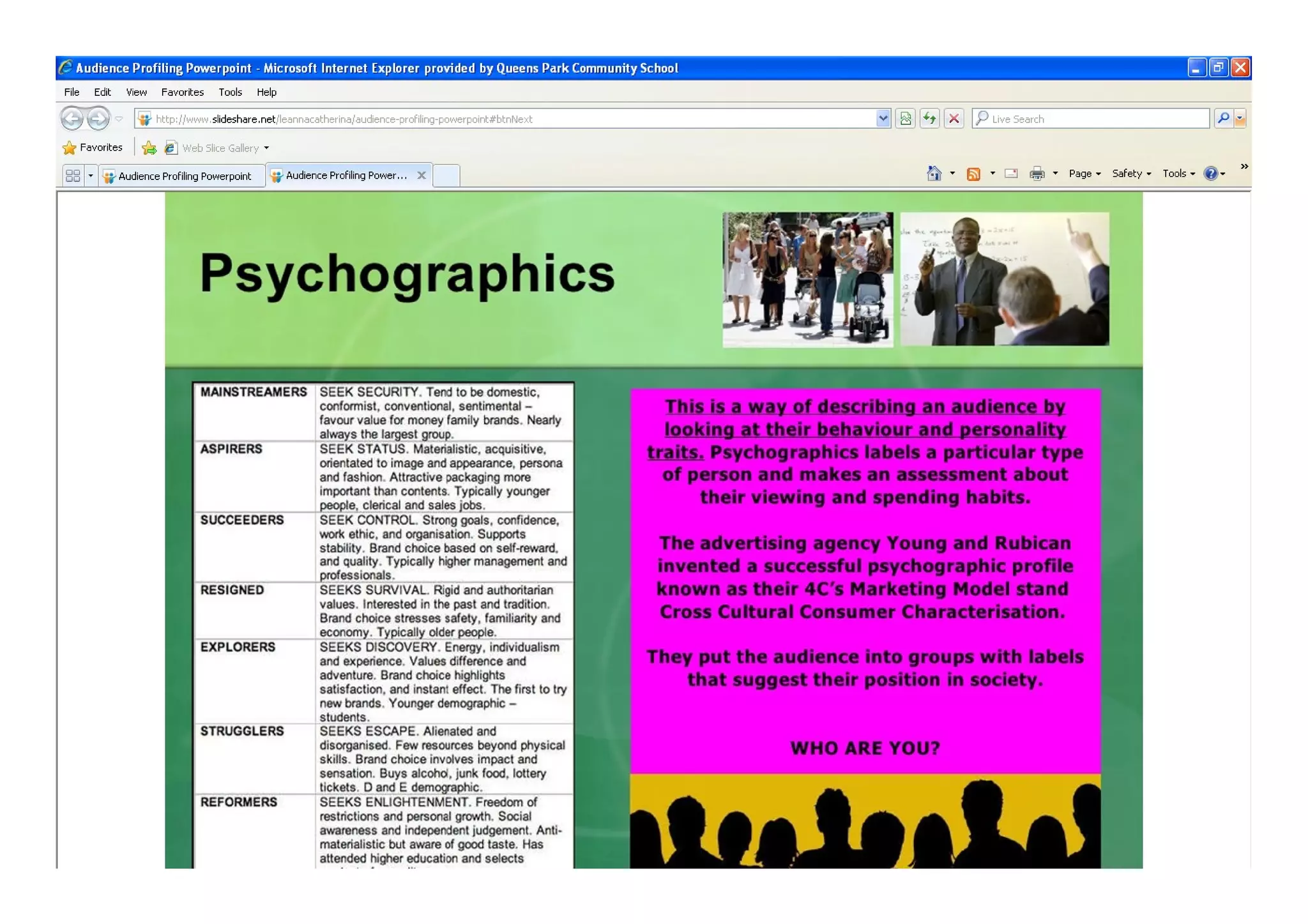 Demographics handout