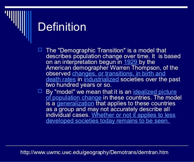 demographic transition model demographic transition definition