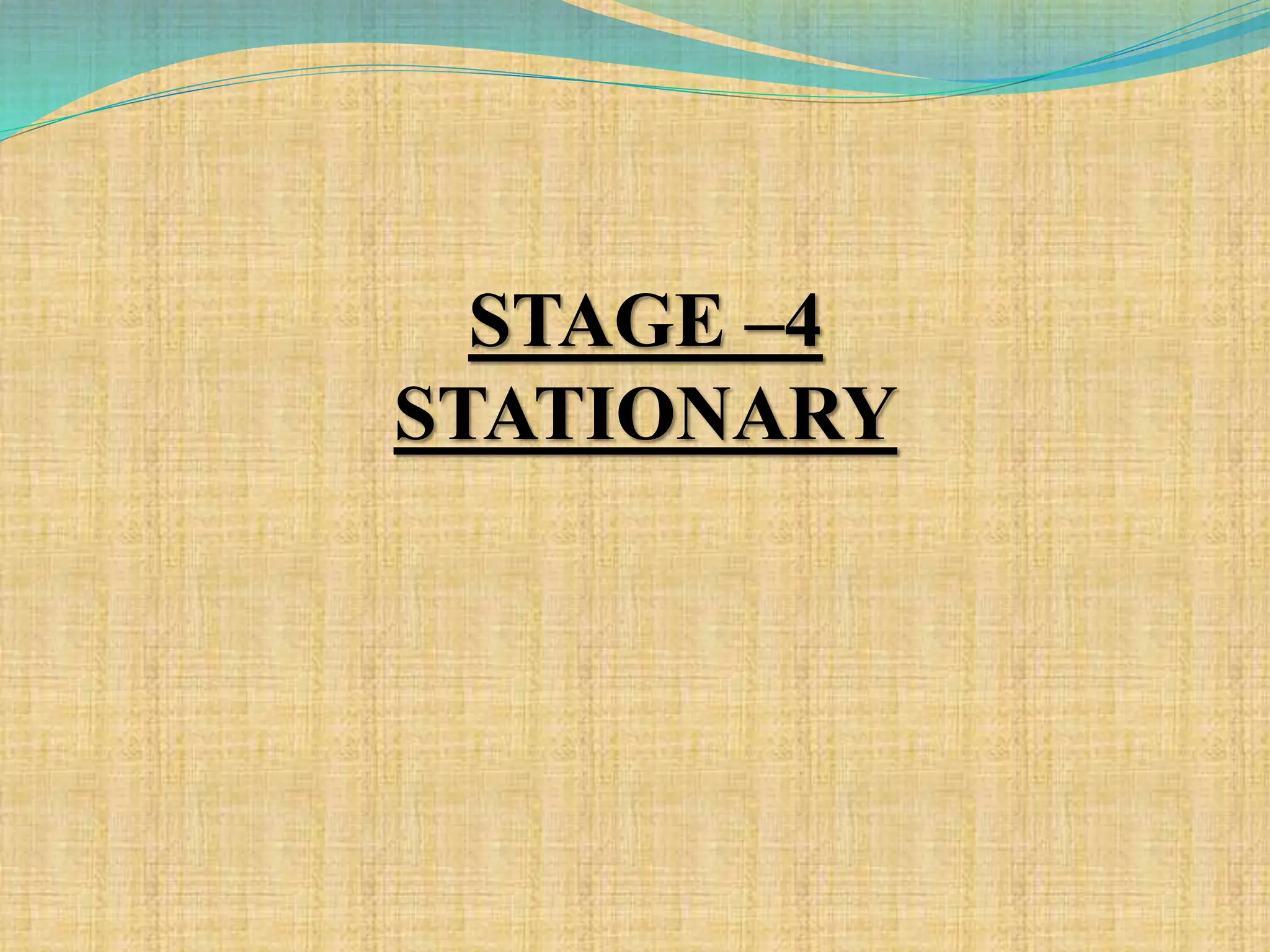 STAGE –4
STATIONARY
 