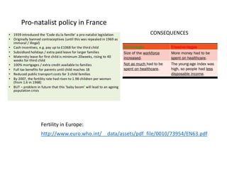 CONSEQUENCES
http://www.euro.who.int/__data/assets/pdf_file/0010/73954/EN63.pdf
Fertility in Europe:
 