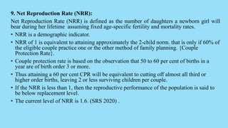 Net Reproduction Rate Definition Demography and its charecteristics in 2023 | PPTX