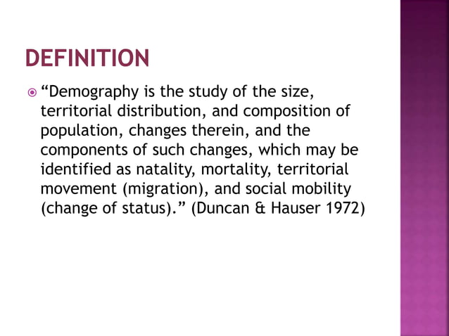 Demography - Methods of collection of demographic data | PPTX
