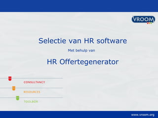 Selectie van HR software Met behulp van   HR Offertegenerator 