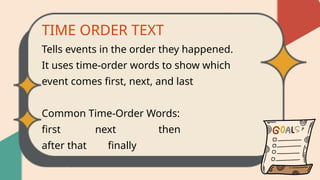 Time Order Text and Procedural Text Powerpoint Presentation | PPTX