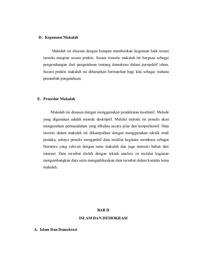 Demokrasi Dalam Perspektif Islam Demokrasi Dalam Perspektif Islam