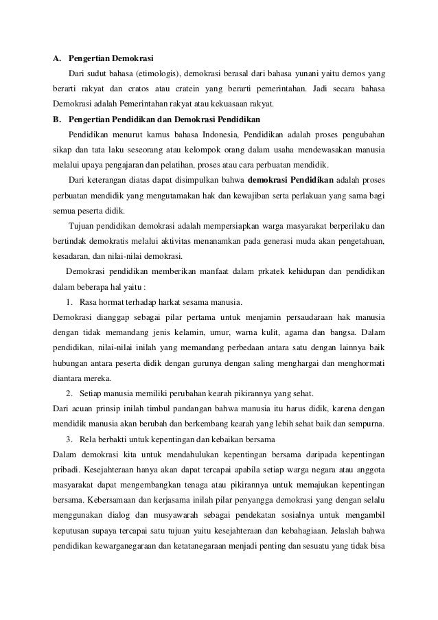 Demokrasi Dan Pendidikan Demokrasi Di Indonesia Amerika Dan China