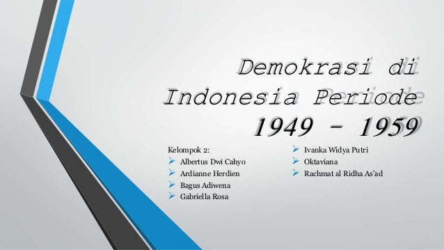 Demokrasi Indonesia 1949 1959