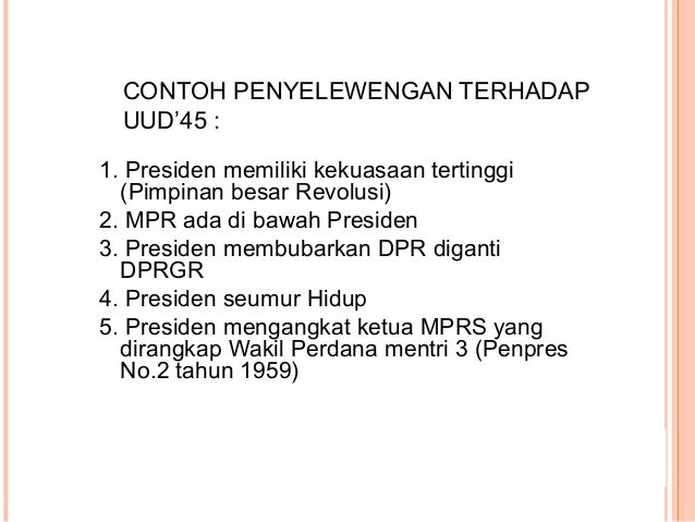 Demokrasi Terpimpin 1959 S D 1966 Orde Lama