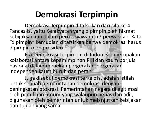 Latar Belakang Demokrasi Terpimpin Tujuan Ciri Ciri Dan Dampak Dampak Pkbm Minda Utama